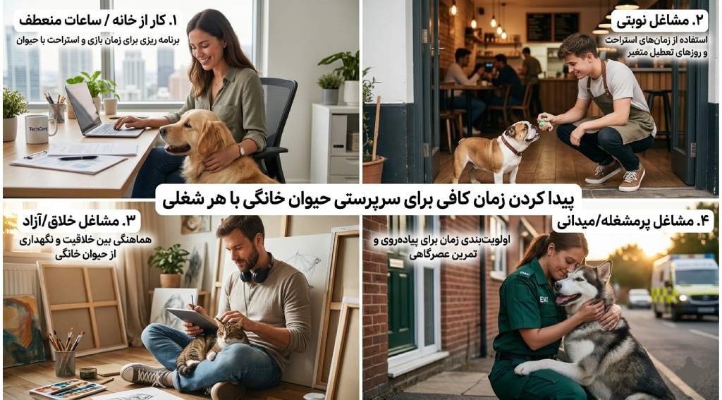 وقت کافی برای سرپرستی حیوان خانگی در شرایط شغلی مختلف